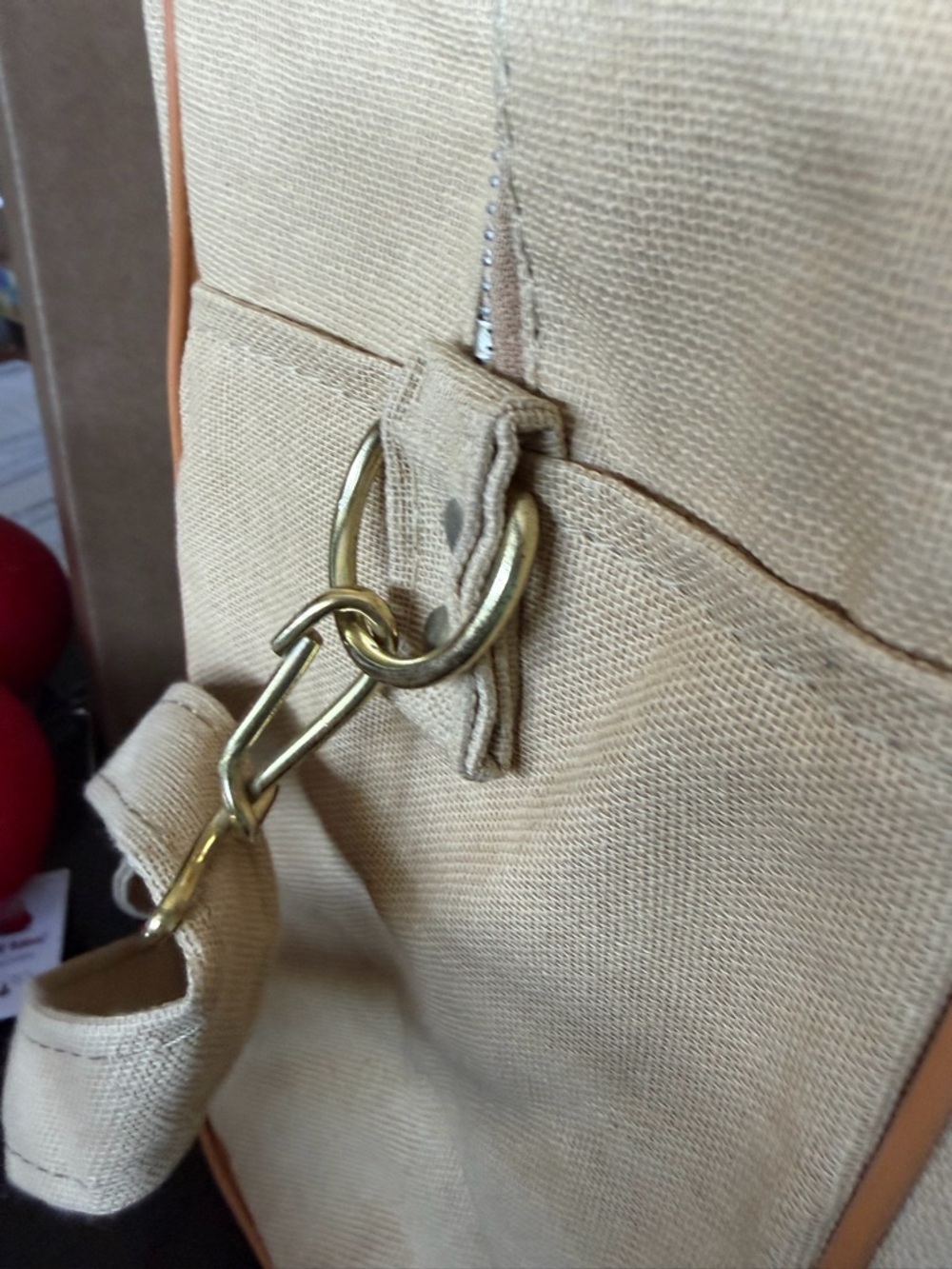 Pan Am Beige Canvas Tote with Blue & Red Logo, New without tags - Picture 8 of 8